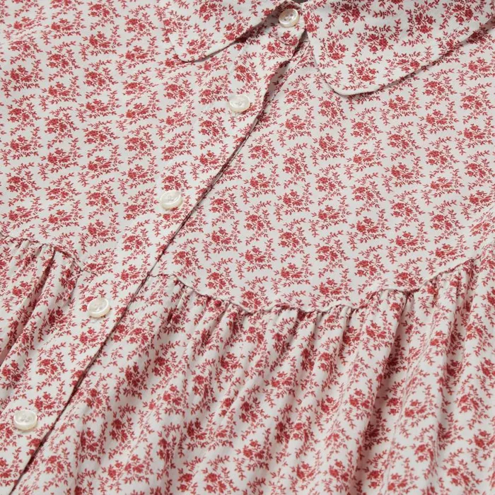 ShortSleeved Cottage Floral Blouse Red Women Stetson Blouses