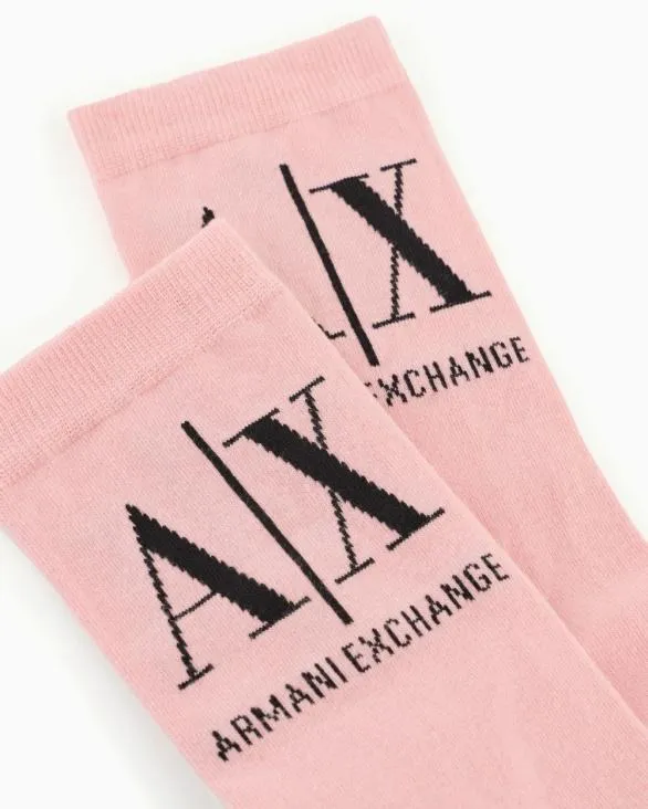 Short Socks With Logo Pink Women Armani Intimates And Loungewear Short Socks With Logo Pink Women Armani Intimates And Loungewear