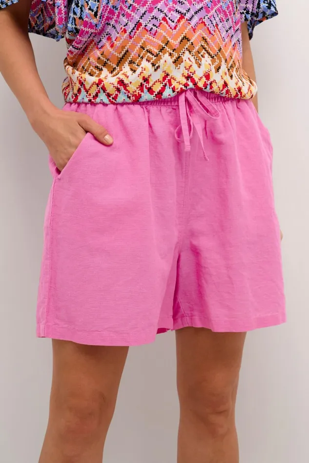 Shorts Women CULTURE CUazemina Linen Shorts Phlox Pink