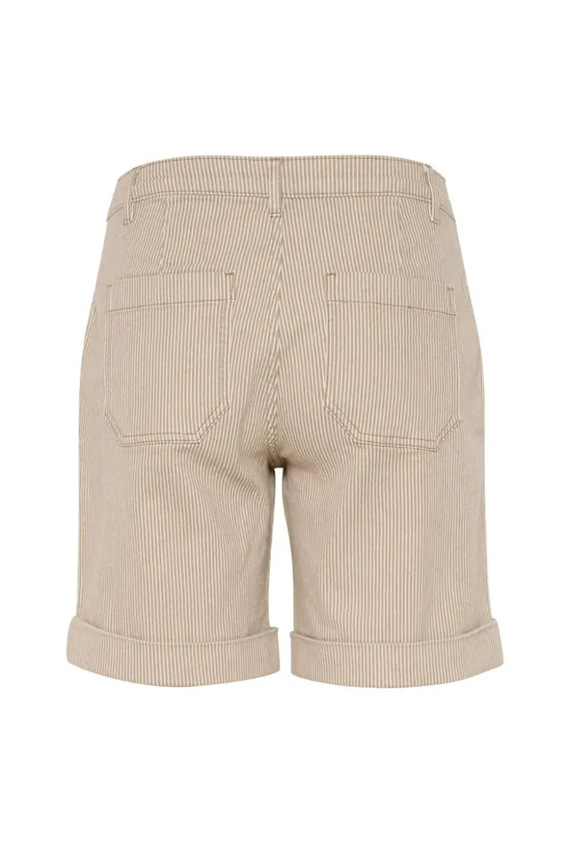 Shorts Women CULTURE CUmilky Shorts Dunewhite Stripe