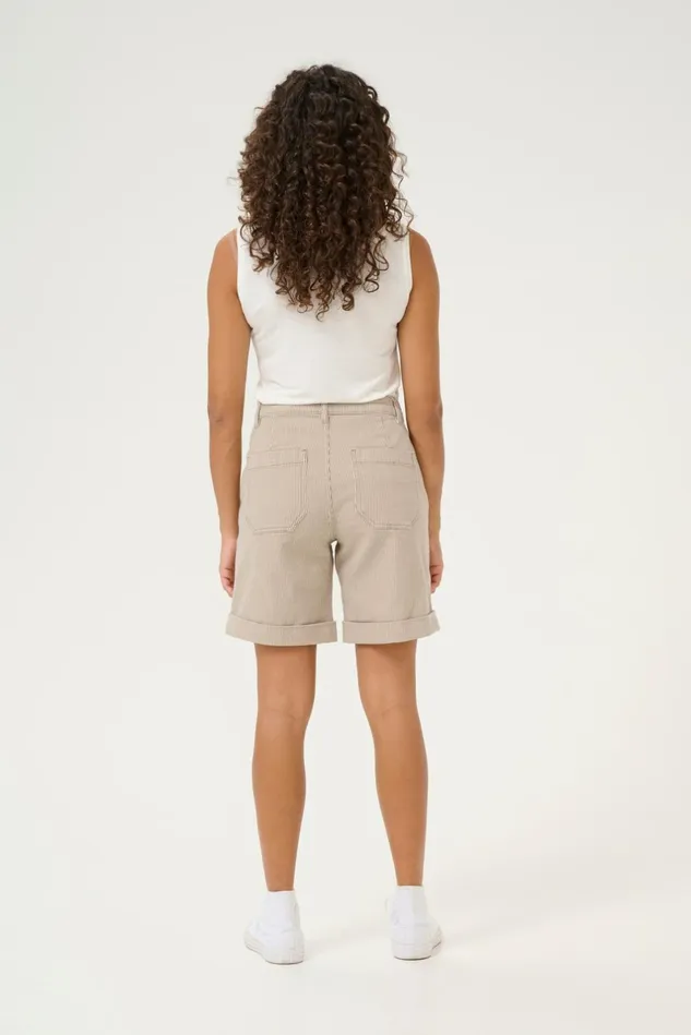 Shorts Women CULTURE CUmilky Shorts Dunewhite Stripe