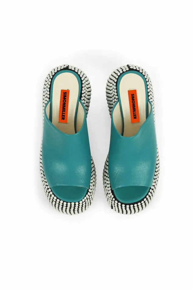 Simon Miller Bubble Clogs Women Platform Bubble Wedge Black Taffy Blue Simon Miller Bubble Clogs Women Platform Bubble Wedge Black Taffy Blue