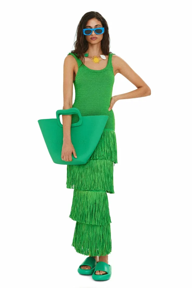 Simon Miller Dresses Women Sm X Mango Burnst Dress Seaweed
