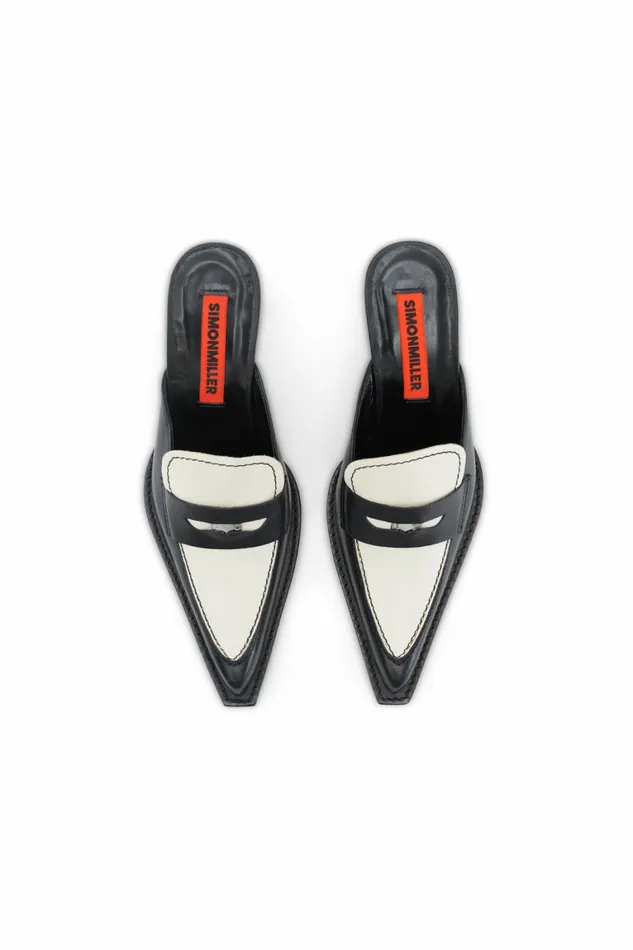 Simon Miller Heels Women Penny Mule Black Macadamia Simon Miller Heels Women Penny Mule Black Macadamia