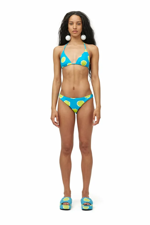 Simon Miller Prints Women Bwai Bikini Top Suburban Blue Valley Green Dot Print