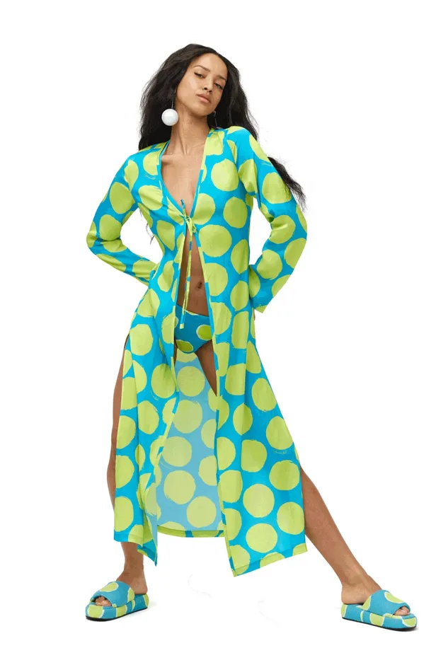 Simon Miller Prints Women Bwai Bikini Top Suburban Blue Valley Green Dot Print Simon Miller Prints Women Bwai Bikini Top Suburban Blue Valley Green Dot Print