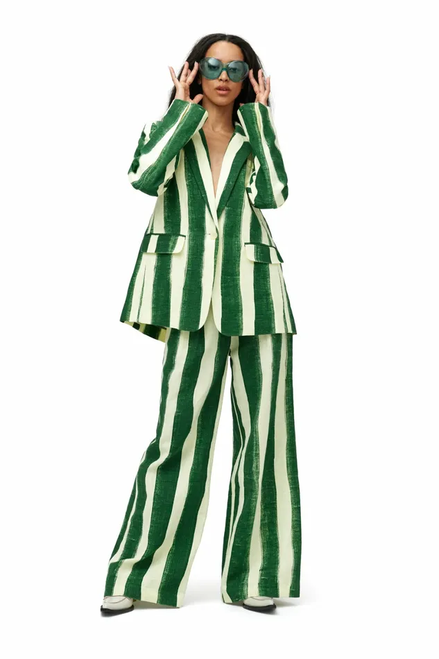Simon Miller Prints Women Linen Lennox Jacket Custard Joot Stripe Simon Miller Prints Women Linen Lennox Jacket Custard Joot Stripe