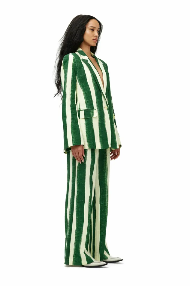 Simon Miller Prints Women Linen Lennox Jacket Custard Joot Stripe Simon Miller Prints Women Linen Lennox Jacket Custard Joot Stripe