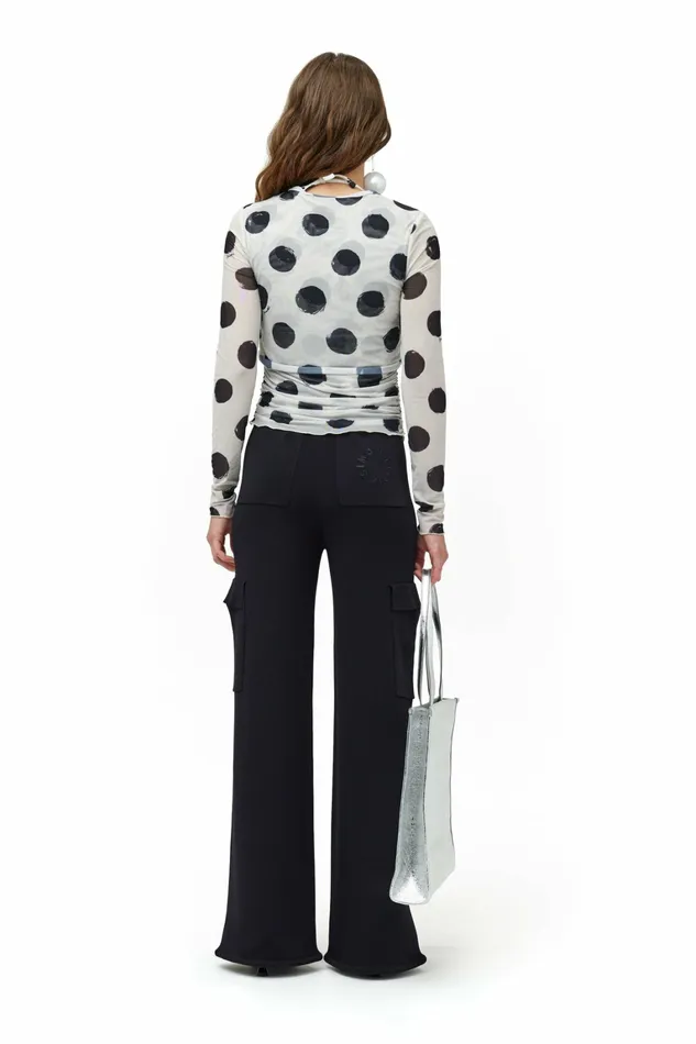 Simon Miller Prints Women Mesh Aku Top Macadamia Black Dot Print Simon Miller Prints Women Mesh Aku Top Macadamia Black Dot Print