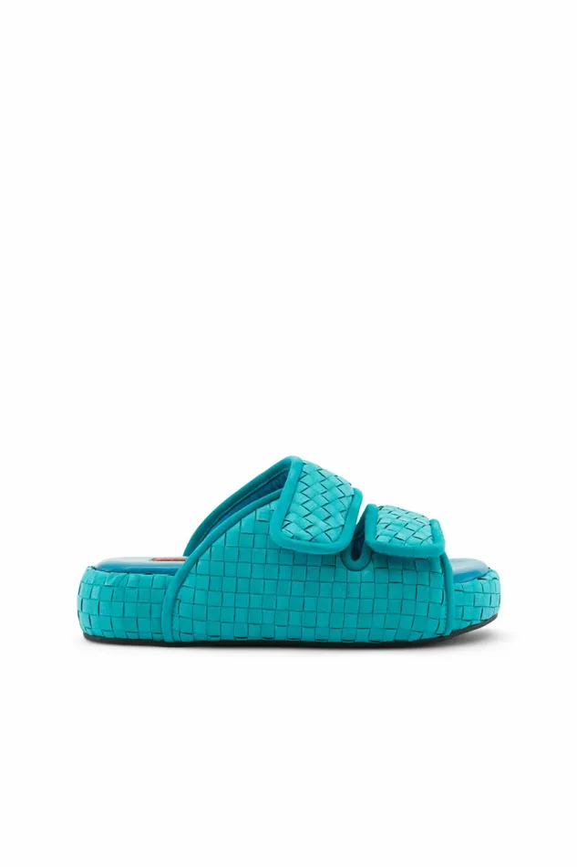 Simon Miller Sandals Women Cro Slide Suburban Blue Checkerboard