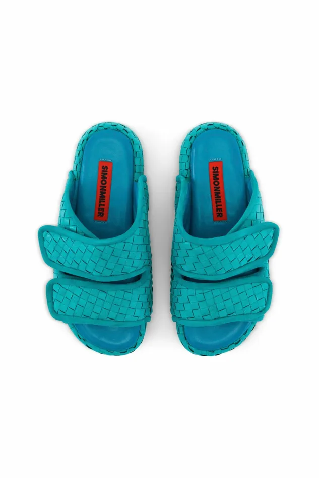 Simon Miller Sandals Women Cro Slide Suburban Blue Checkerboard Simon Miller Sandals Women Cro Slide Suburban Blue Checkerboard
