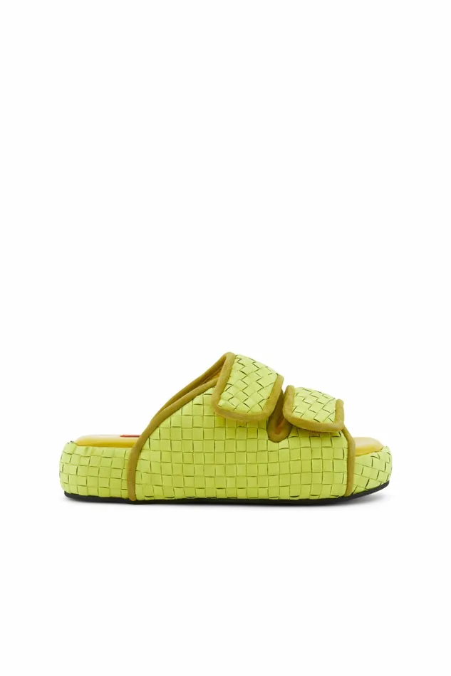 Simon Miller Sandals Women Cro Slide Valley Green Checkerboard