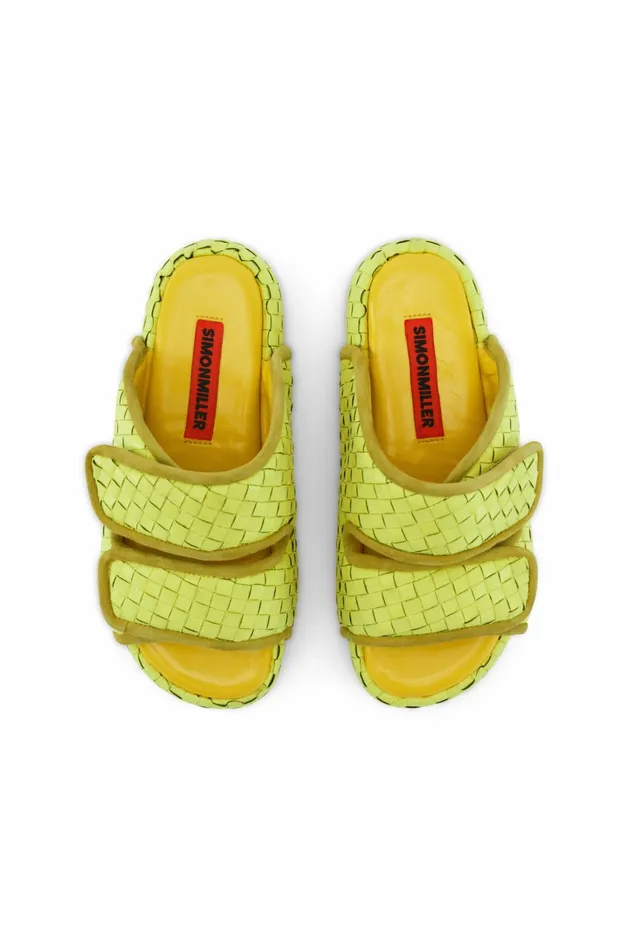Simon Miller Sandals Women Cro Slide Valley Green Checkerboard Simon Miller Sandals Women Cro Slide Valley Green Checkerboard