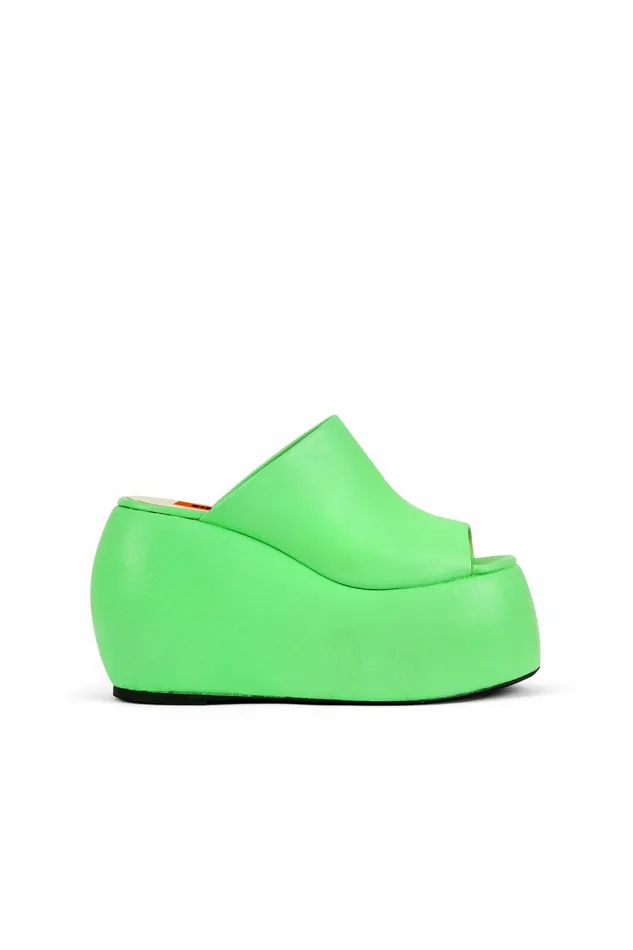 Simon Miller Sandals Women Platform Bubble Wedge Happy Green