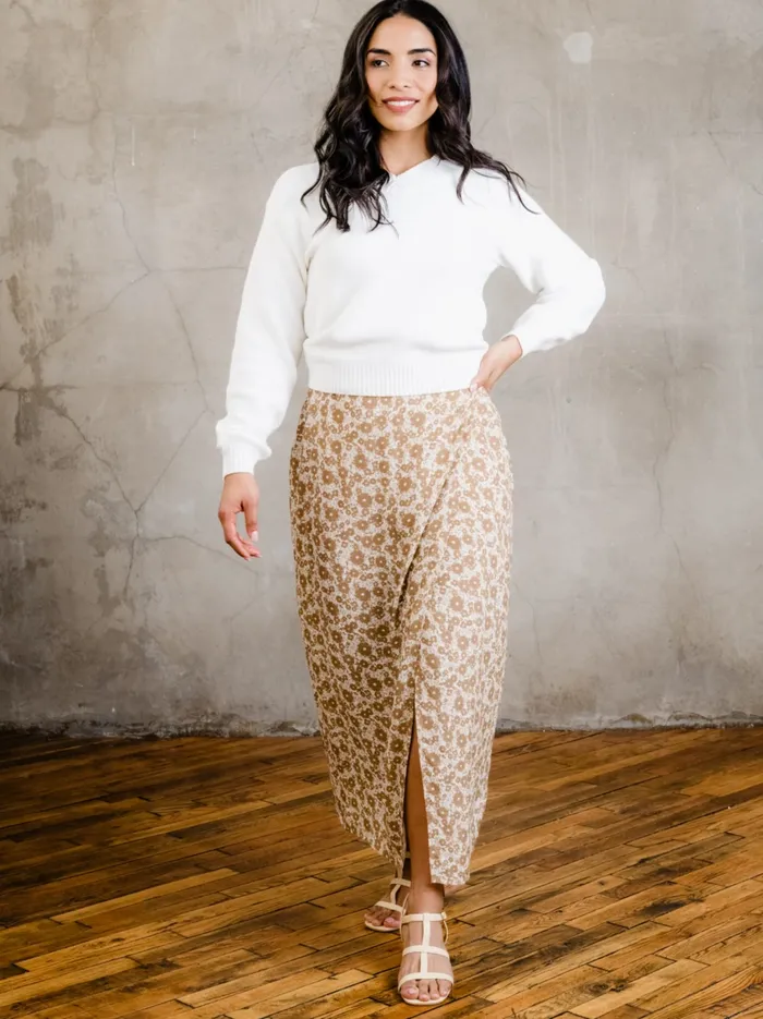 Skirts Jianna Wrap Maxi Skirt Russet Blooming Floral Able Women