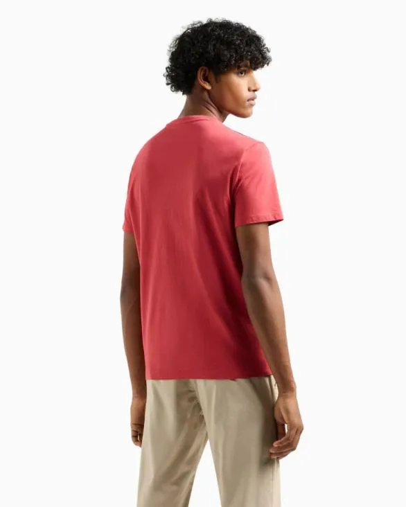 Slim Fit Jersey Tshirt With Logo Red Men Armani TShirts Slim Fit Jersey Tshirt With Logo Red Men Armani TShirts