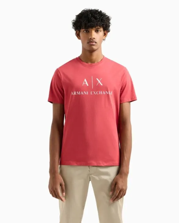 Slim Fit Jersey Tshirt With Logo Red Men Armani TShirts Slim Fit Jersey Tshirt With Logo Red Men Armani TShirts