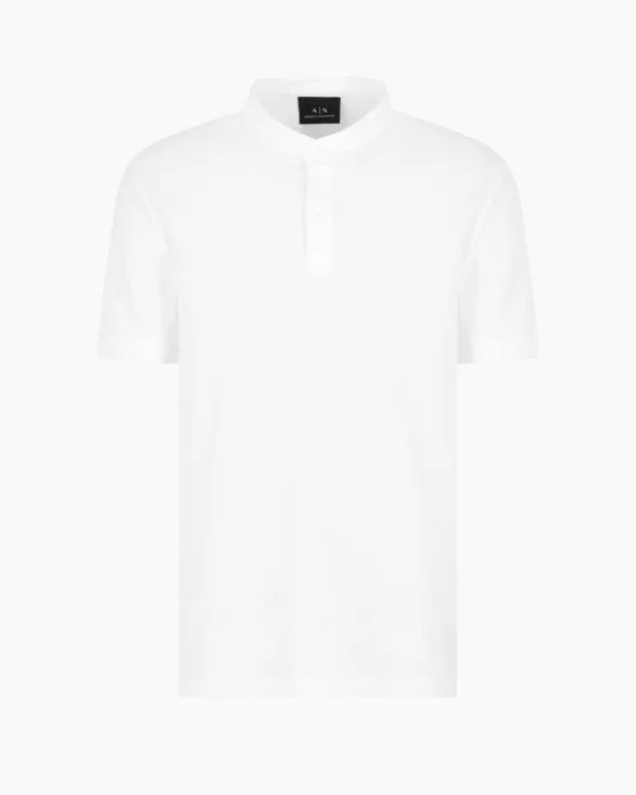 Slim Fit Polo In Cotton Piquet White Men Armani Polo Shirts