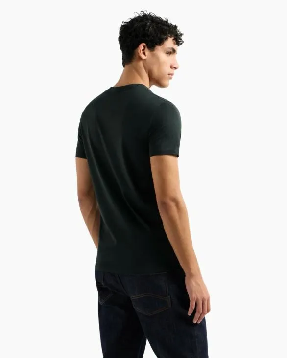 Slim Fit Tshirt In Pima Cotton Jersey Green Men Armani Pima TShirts Slim Fit Tshirt In Pima Cotton Jersey Green Men Armani Pima TShirts