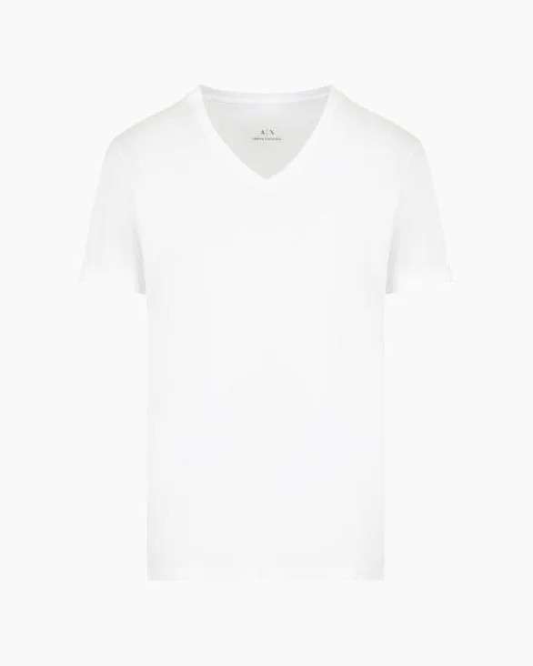 Slim Fit Tshirt In Pima Cotton Jersey White Men Armani Pima TShirts