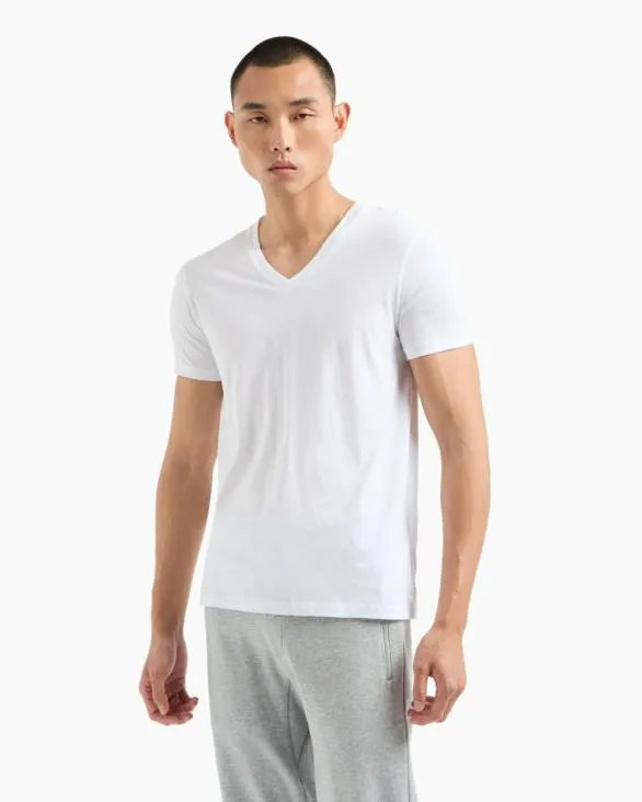 Slim Fit Tshirt In Pima Cotton Jersey White Men Armani Pima TShirts Slim Fit Tshirt In Pima Cotton Jersey White Men Armani Pima TShirts