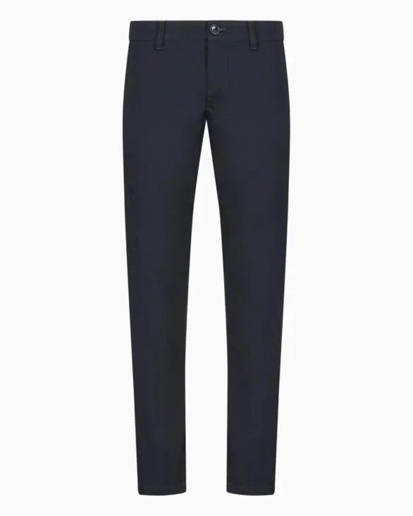 Slim Fit Trousers In Ultra Stretch Twill Blue Men Armani Matching Sets