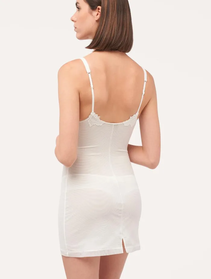 Slip Dress In Offwhite Stretch Tulle LingerieSleepwear La Perla Shapewear