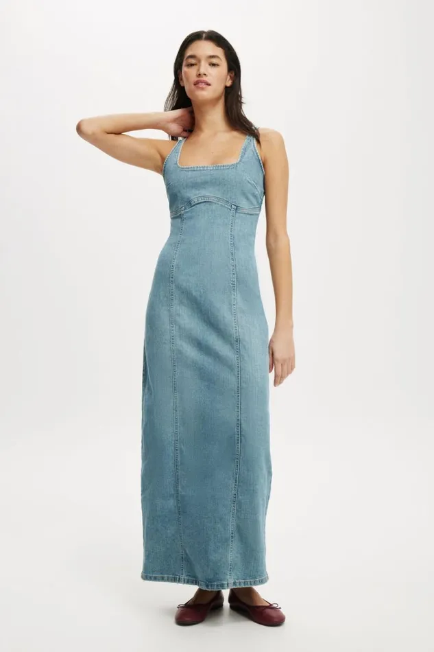 Sloan Denim Maxi Dress Jewel Blue Women Cotton On Skirts