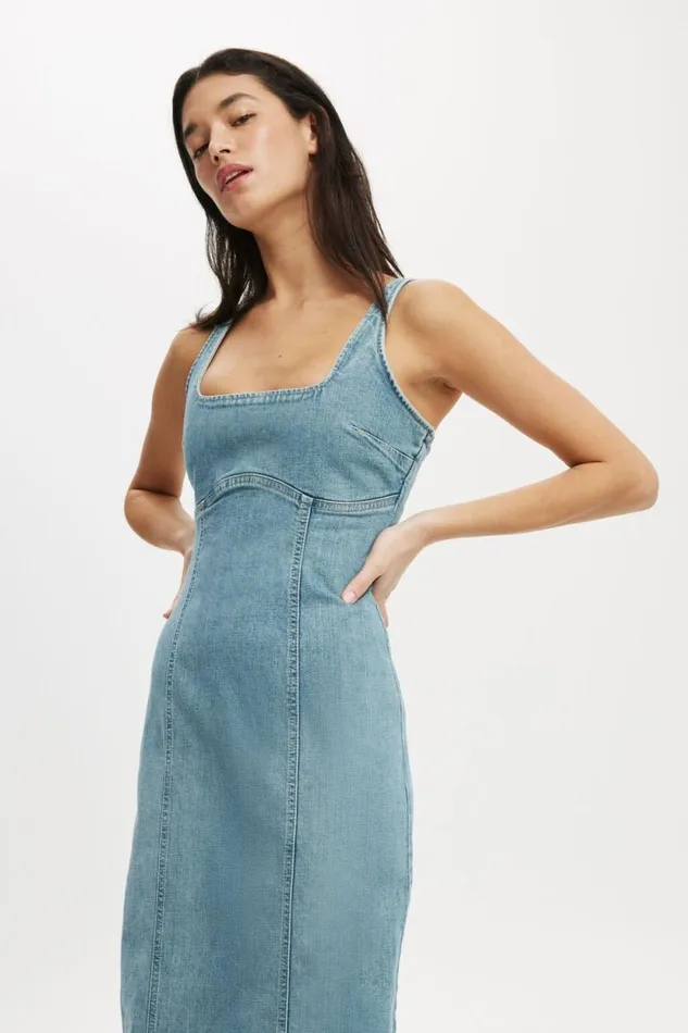 Sloan Denim Maxi Dress Jewel Blue Women Cotton On Skirts