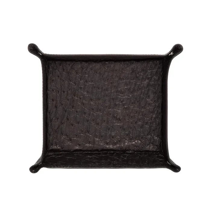 Small Leather Goods Men Moreschi Black Leather Trinket Tray