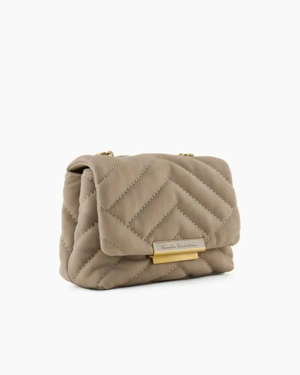 Small Quilted Shoulder Bag With Chain Beige Women Armani Mini Bags Small Quilted Shoulder Bag With Chain Beige Women Armani Mini Bags
