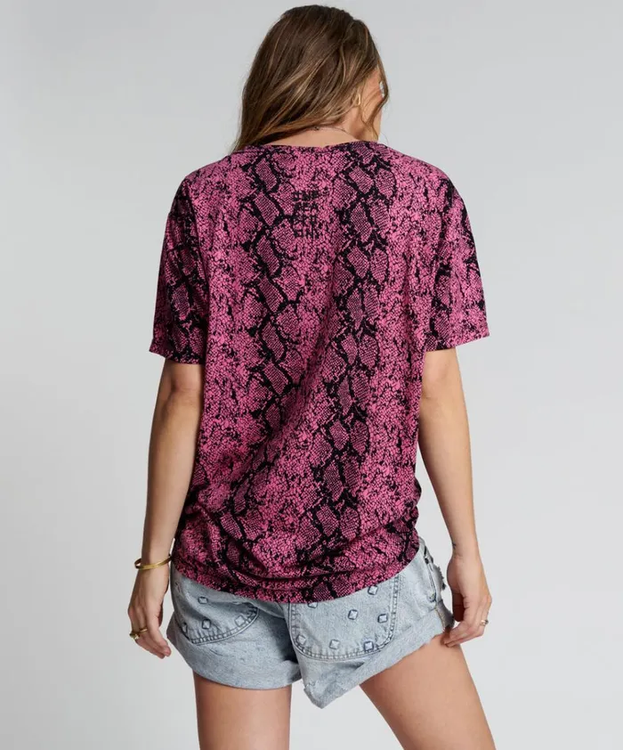 SNAKE HAND PRINTED ORGANIC CREW TEE Women One Teaspoon Organic Tees SNAKE HAND PRINTED ORGANIC CREW TEE Women One Teaspoon Organic Tees