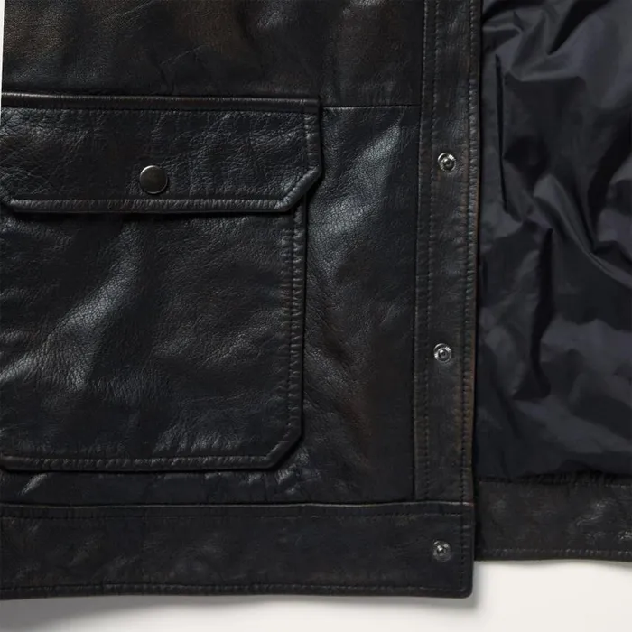 Snap Front Leather Jacket Brown Men Stetson Jackets