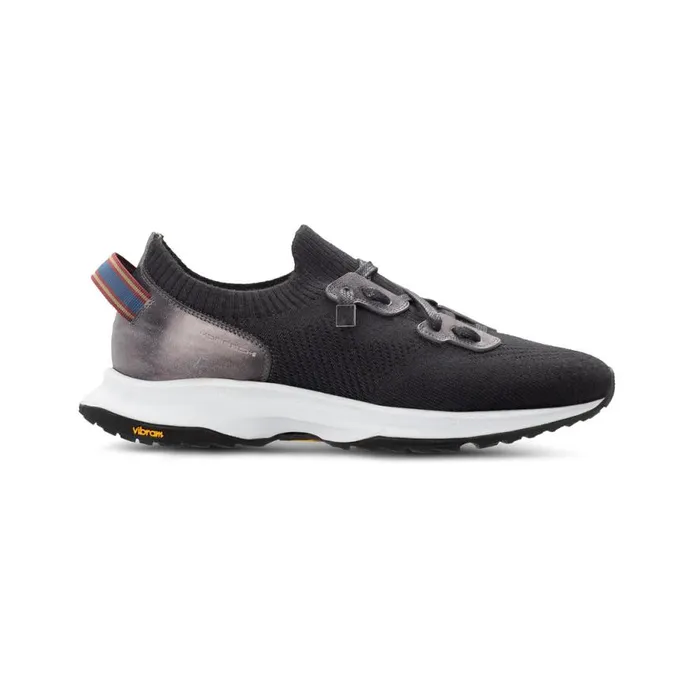 Sneakers Men Moreschi Black Wool Knit Sneaker