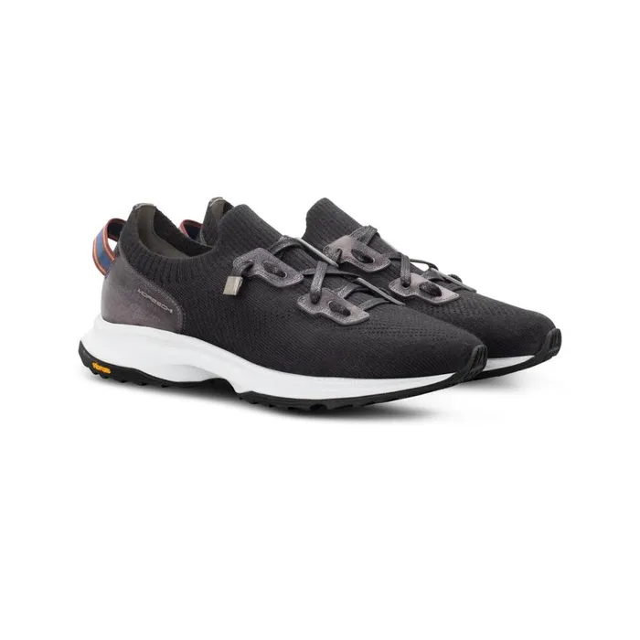 Sneakers Men Moreschi Black Wool Knit Sneaker