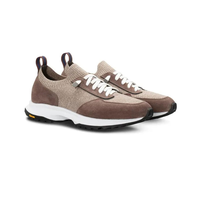 Sneakers Men Moreschi Brown Wool Knit Sneaker