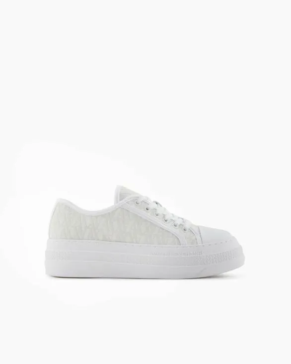 Sneakers With Allover Logo White Women Armani Sneakers