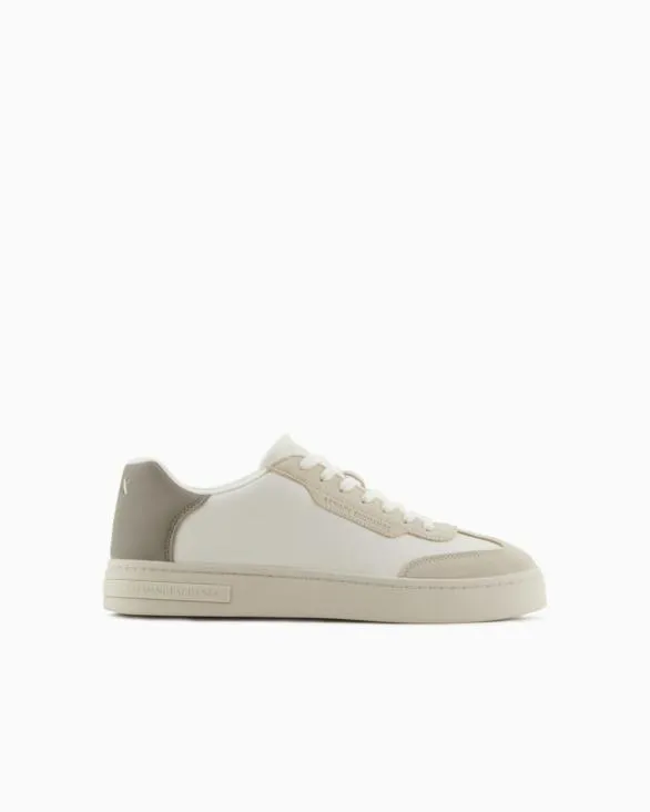 Sneakers With Contrasting Inserts Beige Men Armani Sneakers