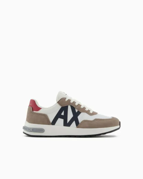 Sneakers With Maxi Logo Brown Men Armani Sneakers