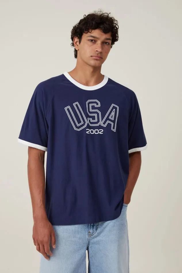 Soccer TShirt Indigovintage Whiteusa 2002 Men Cotton On Tees and Tanks