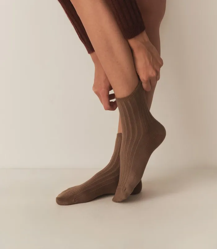Socks and Tights Women DEN COLLGIEN Ankle Sock Biscuit
