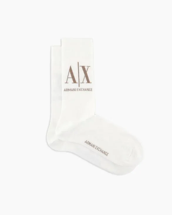 Socks With Logo White Men Armani Intimates And Loungewear