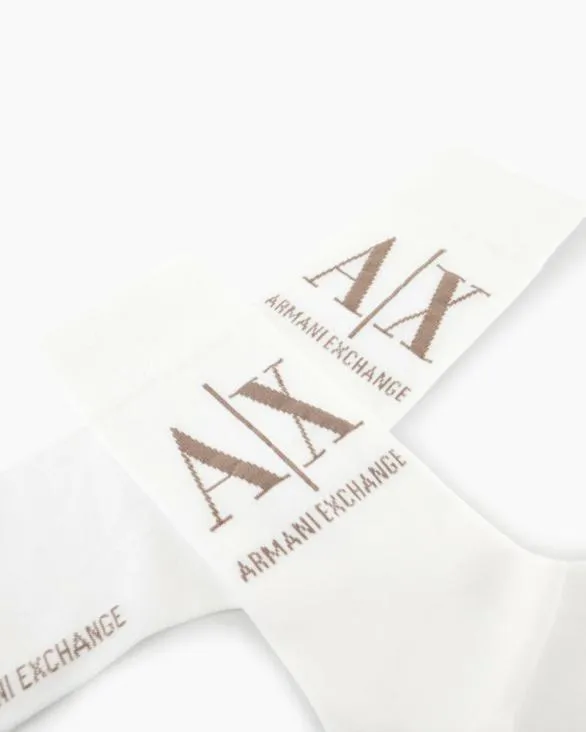 Socks With Logo White Men Armani Intimates And Loungewear