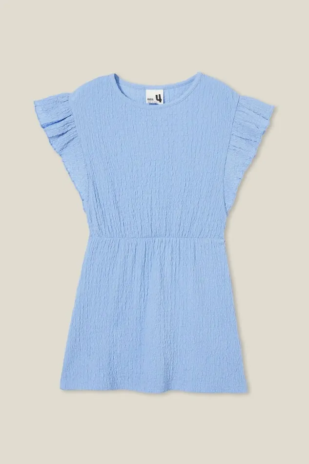 Sonia Short Sleeve Dress Dusk Blue Girls Cotton On Dresses