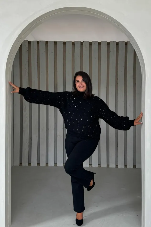Sonya Black Speckled Sequin Knit Jumper Women Girl In Mind Knitwear Sonya Black Speckled Sequin Knit Jumper Women Girl In Mind Knitwear