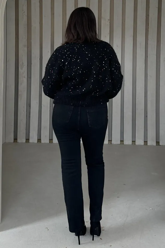 Sonya Black Speckled Sequin Knit Jumper Women Girl In Mind Knitwear Sonya Black Speckled Sequin Knit Jumper Women Girl In Mind Knitwear