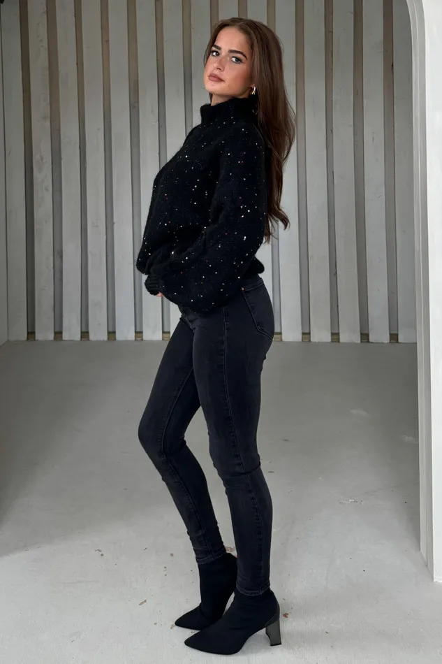 Sonya Black Speckled Sequin Knit Jumper Women Girl In Mind Knitwear Sonya Black Speckled Sequin Knit Jumper Women Girl In Mind Knitwear