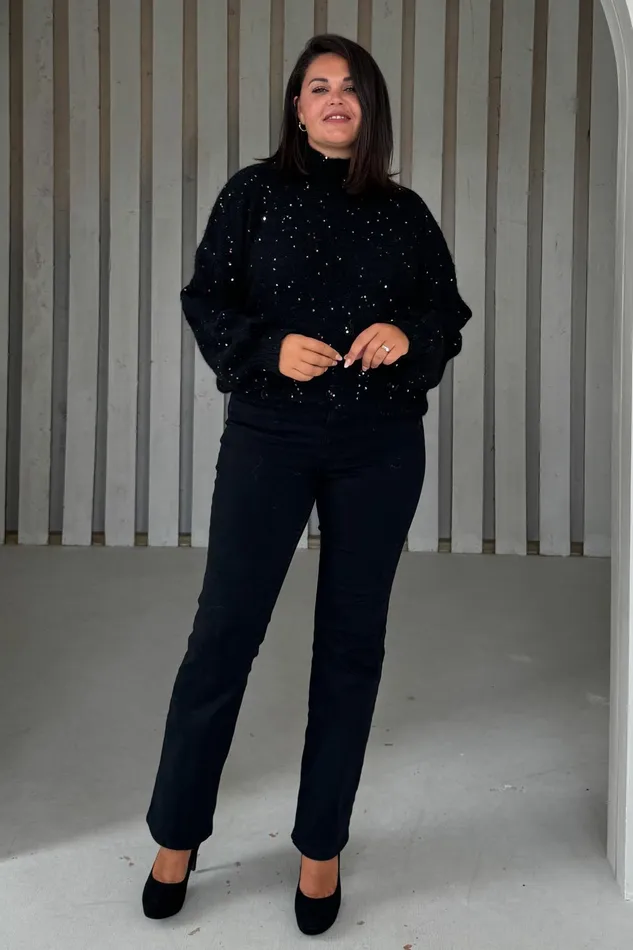Sonya Black Speckled Sequin Knit Jumper Women Girl In Mind Knitwear Sonya Black Speckled Sequin Knit Jumper Women Girl In Mind Knitwear