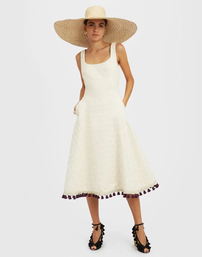 Sophia Dress Embroidered Creamy Women La Double J Dresses Sophia Dress Embroidered Creamy Women La Double J Dresses