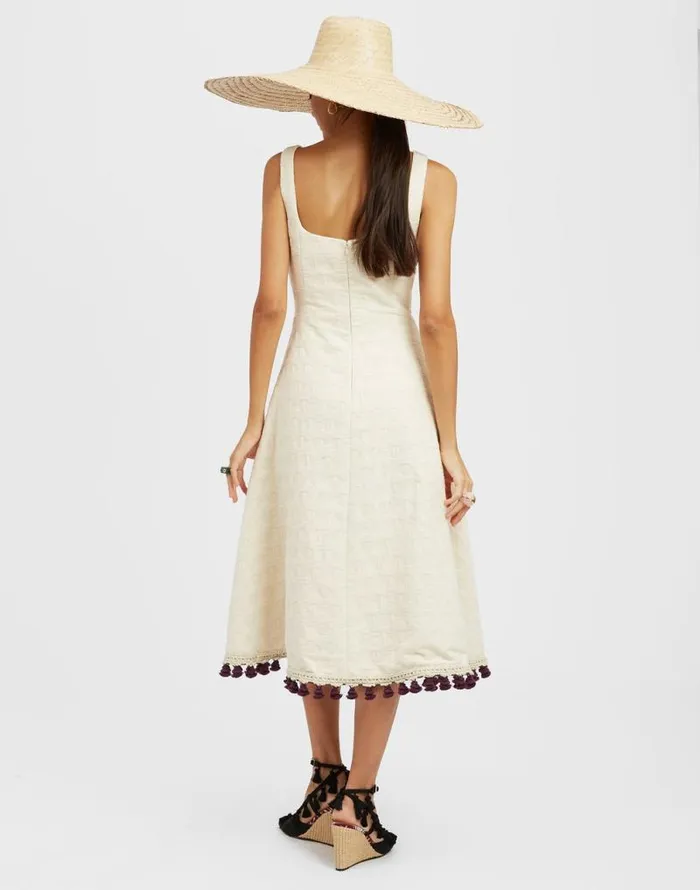 Sophia Dress Embroidered Creamy Women La Double J Dresses Sophia Dress Embroidered Creamy Women La Double J Dresses